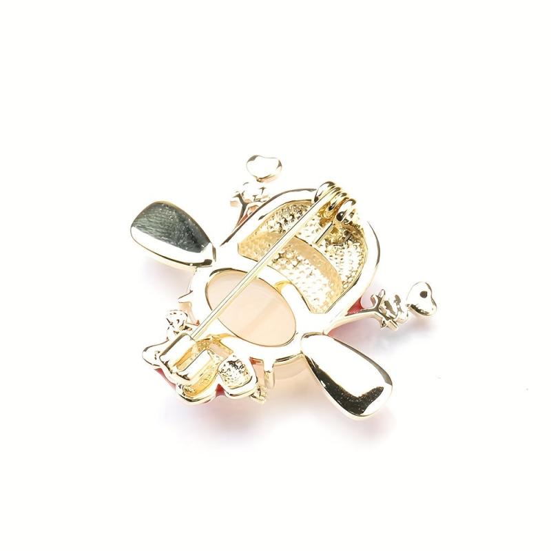 Lovely Drip Oil Red Men Brooch Cartoon Bag Accessories