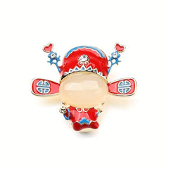 Lovely Drip Oil Red Men Brooch Cartoon Bag Accessories