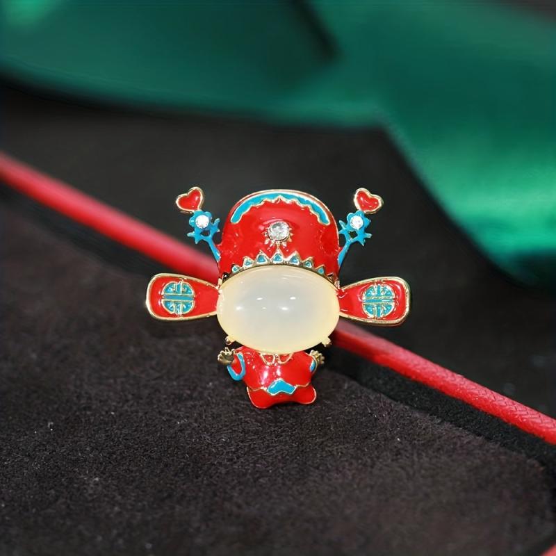 Lovely Drip Oil Red Men Brooch Cartoon Bag Accessories