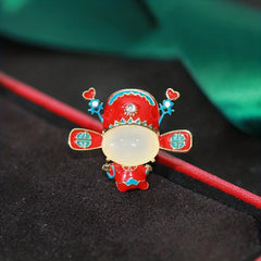 Lovely Drip Oil Red Men Brooch Cartoon Bag Accessories