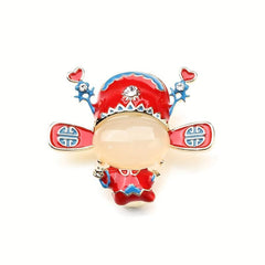 Lovely Drip Oil Red Men Brooch Cartoon Bag Accessories