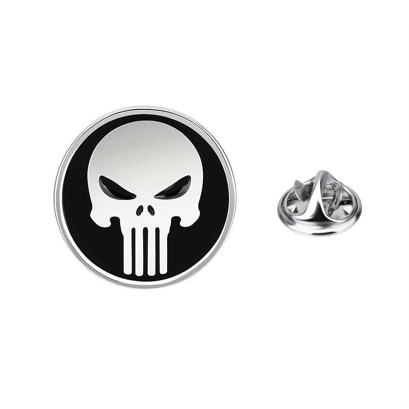 Silver Skull Brooch Pin Dripping Oil Halloween Decoration