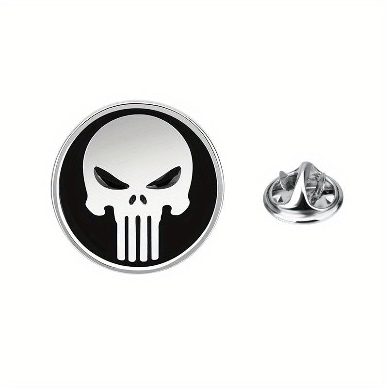 Silver Skull Brooch Pin Dripping Oil Halloween Decoration
