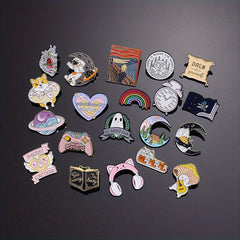 8pcs Animal Brooch for Men Creative Cartoon Geometric Small Gift Accessories