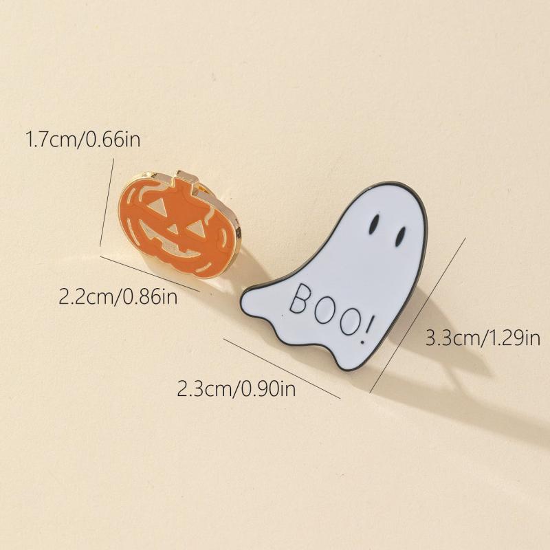2pcs Ghost Pumpkin Halloween Party Brooch For Men