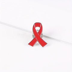 Alloy Love Red Ribbon Brooch for Men