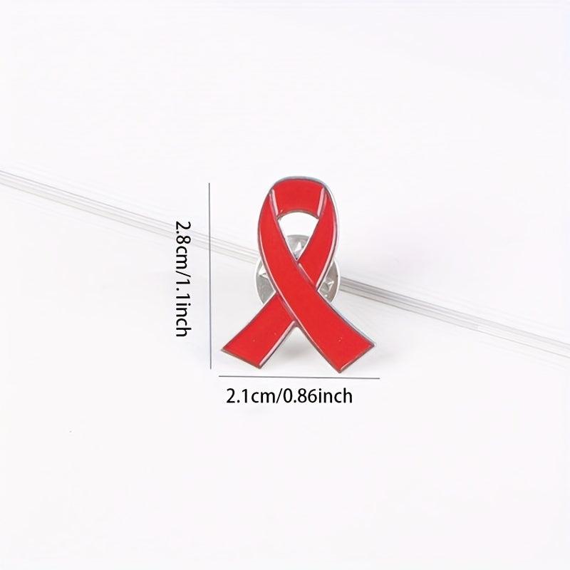 Alloy Love Red Ribbon Brooch for Men