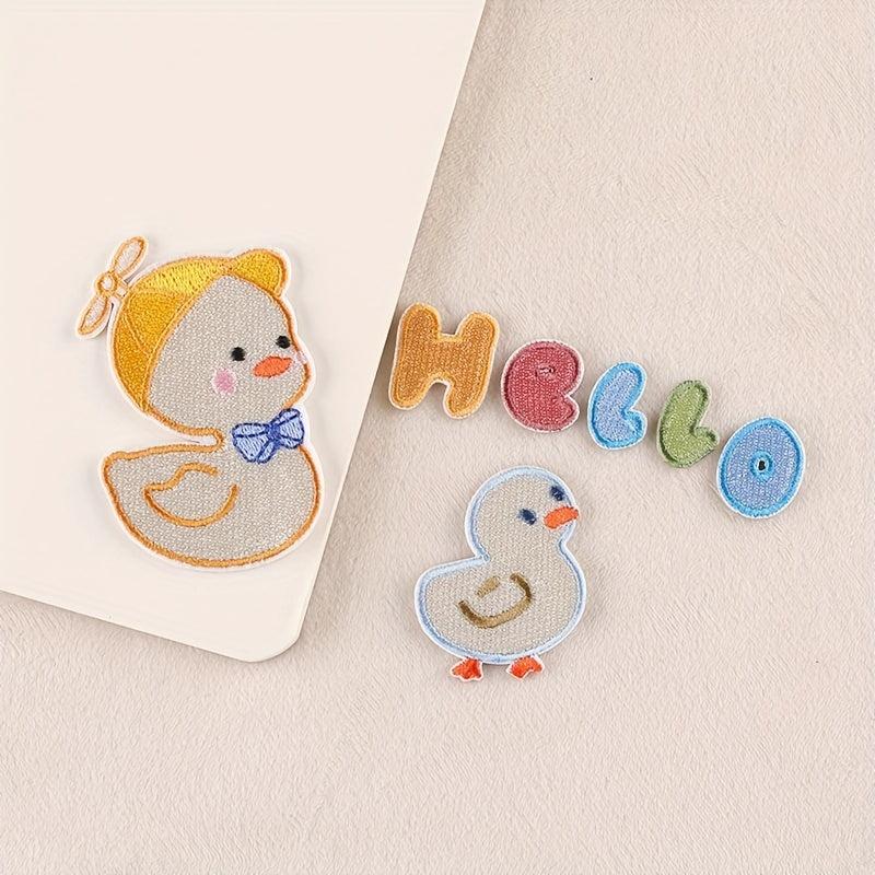 7pcs Duck Letter Embroidery DIY Patch Kids Accessories Party Gift