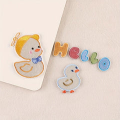 7pcs Duck Letter Embroidery DIY Patch Kids Accessories Party Gift
