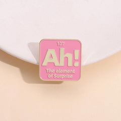 Metal Candy Badge Colorful Chemical Element Brooch for Men