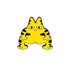 Cartoon Yellow Long Eared Cat Striped Tiger Brooch