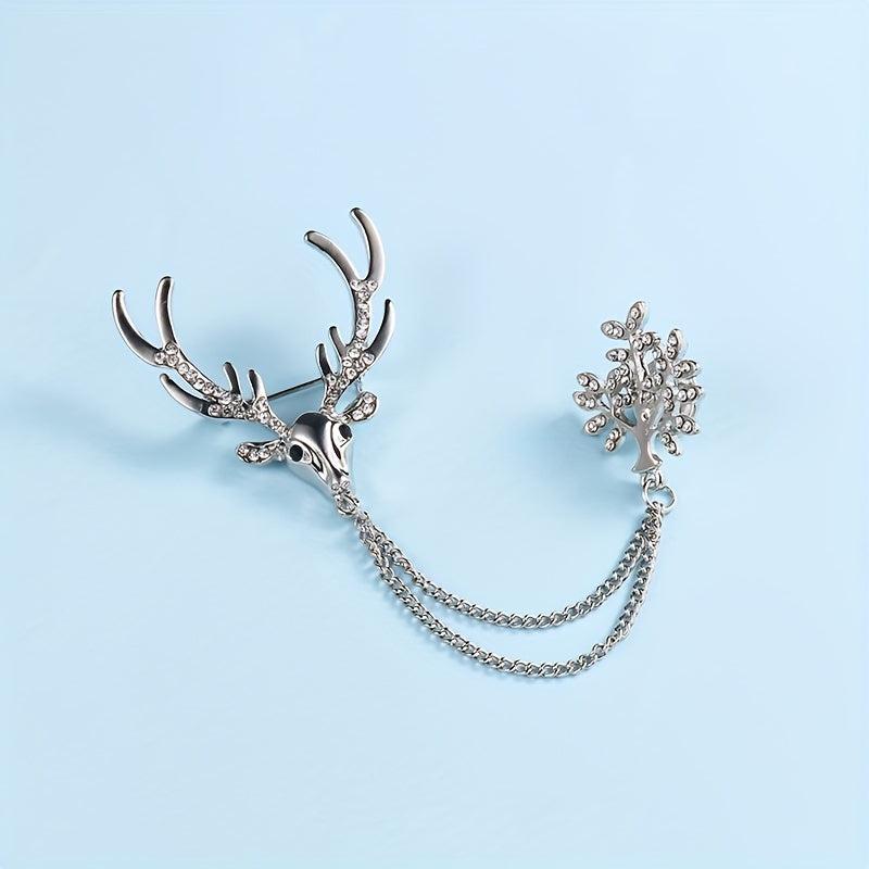 Reindeer Rhinestone Brooch All match Clothing Decoration