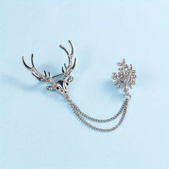 Reindeer Rhinestone Brooch All match Clothing Decoration