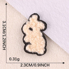 9pcs Little Rabbit Embroidery Iron on Cloth Stickers For Girls