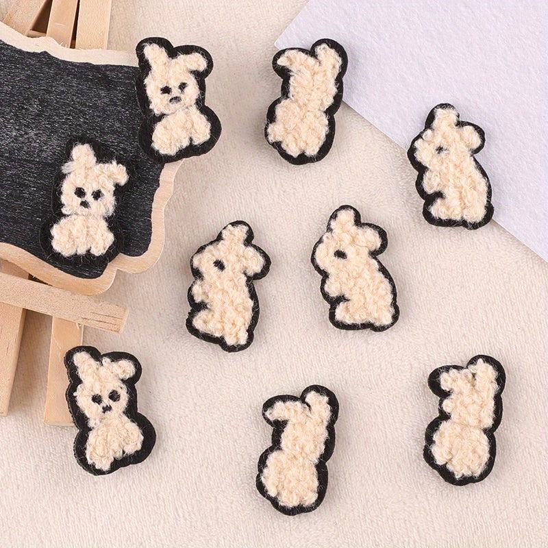 9pcs Little Rabbit Embroidery Iron on Cloth Stickers For Girls