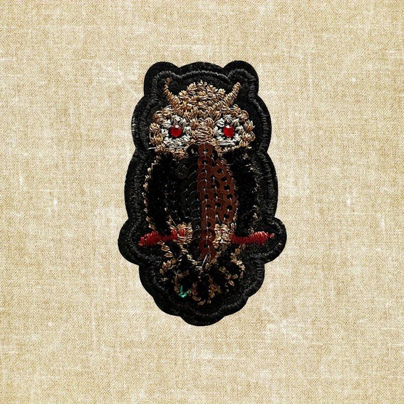 Dark Department Owl Iron-on Embroidery Fabric Stickers - DIY Decoration