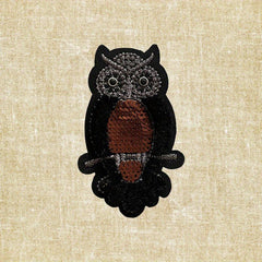 Dark Department Owl Iron-on Embroidery Fabric Stickers - DIY Decoration