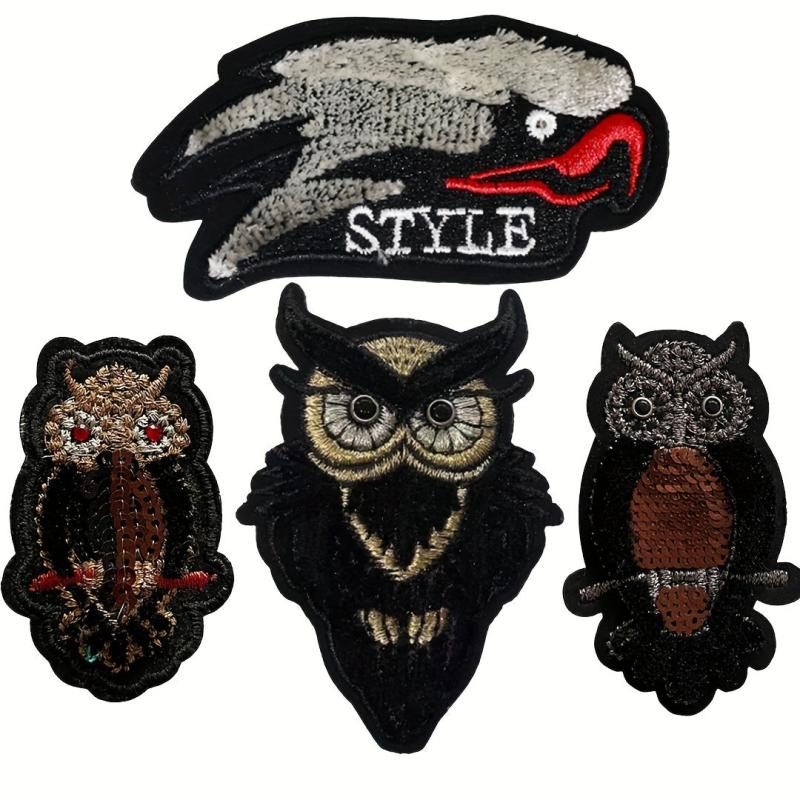 Dark Department Owl Iron-on Embroidery Fabric Stickers - DIY Decoration