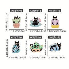 Cat Plant Enamel Pin Green Brooch Flower Jewelry Metal Lapel Pin