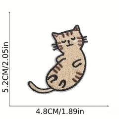 15pcs Cat Family Embroidery Patches For Men Computer Cartoon Kitten Ironing