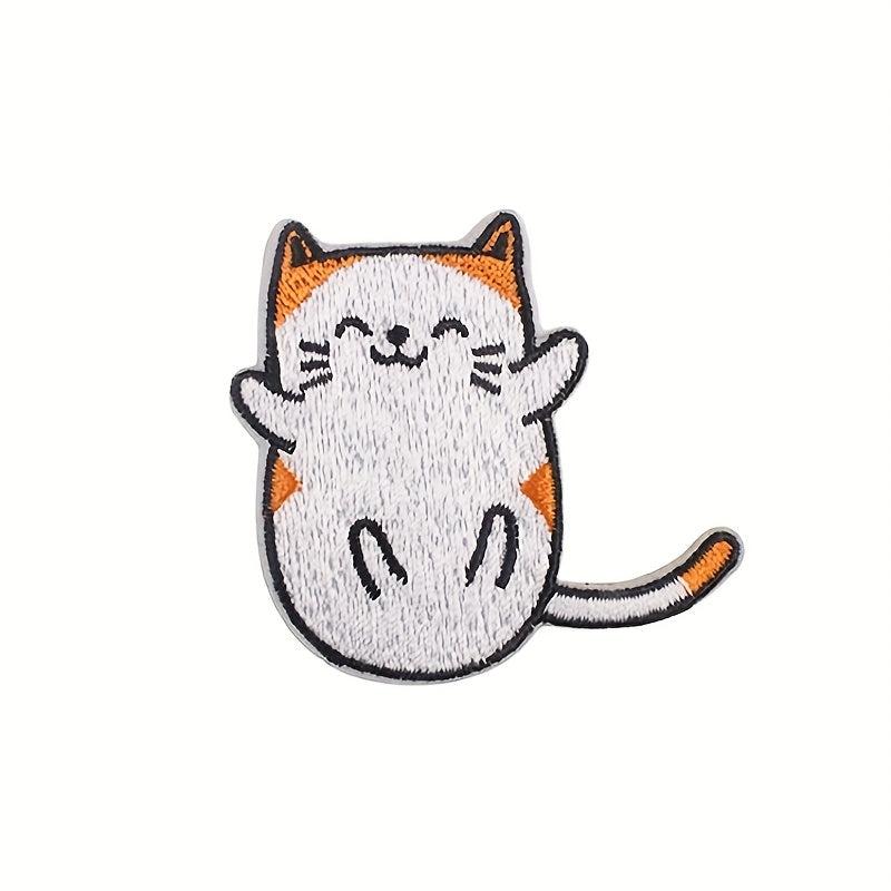 15pcs Cat Family Embroidery Patches For Men Computer Cartoon Kitten Ironing