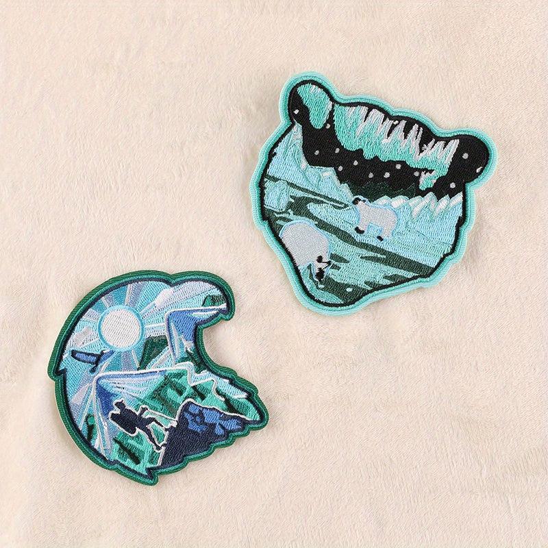 2pcs Boys Hiking Bear DIY Patch Decorative Accessories For Clothes Backpack Hat