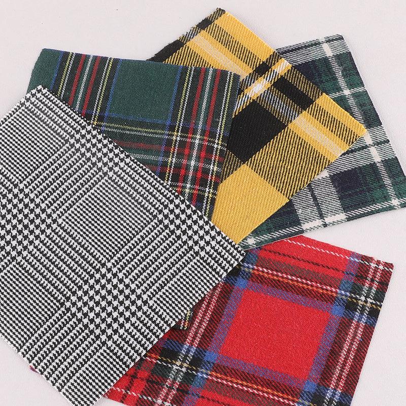 5pcs Plaid Striped Square DIY Patch Sewing Patchwork Decorative Accessories