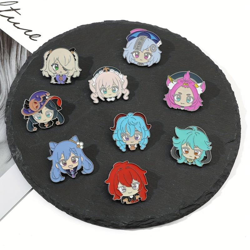 Cartoon Character Head Enamel Brooch Men's Pin Gift Accessories