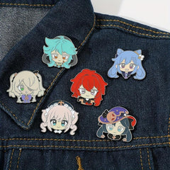 Cartoon Character Head Enamel Brooch Men's Pin Gift Accessories