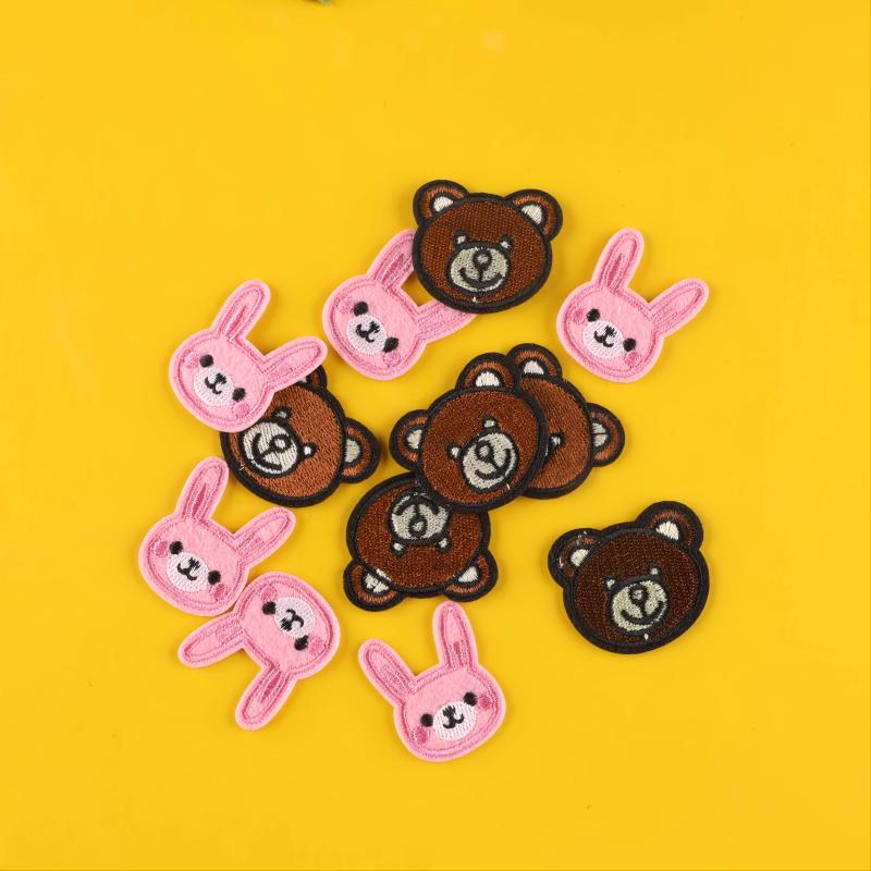 10pcs Bear & Rabbit Embroidery Patches DIY Clothes Accessories