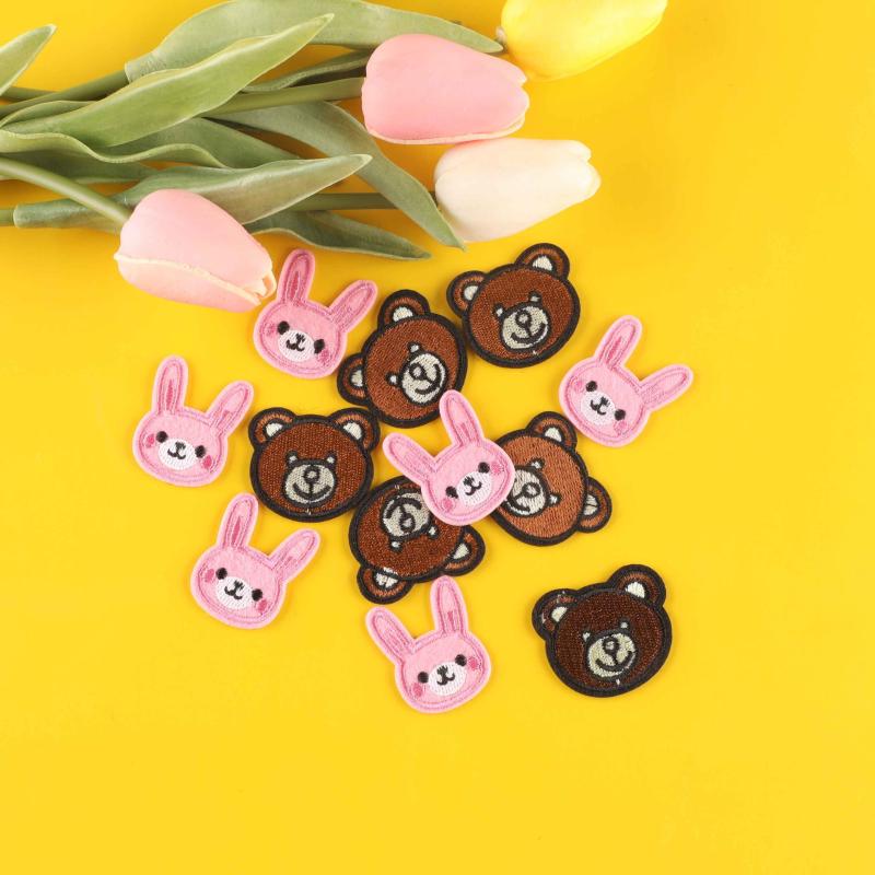 10pcs Bear & Rabbit Embroidery Patches DIY Clothes Accessories
