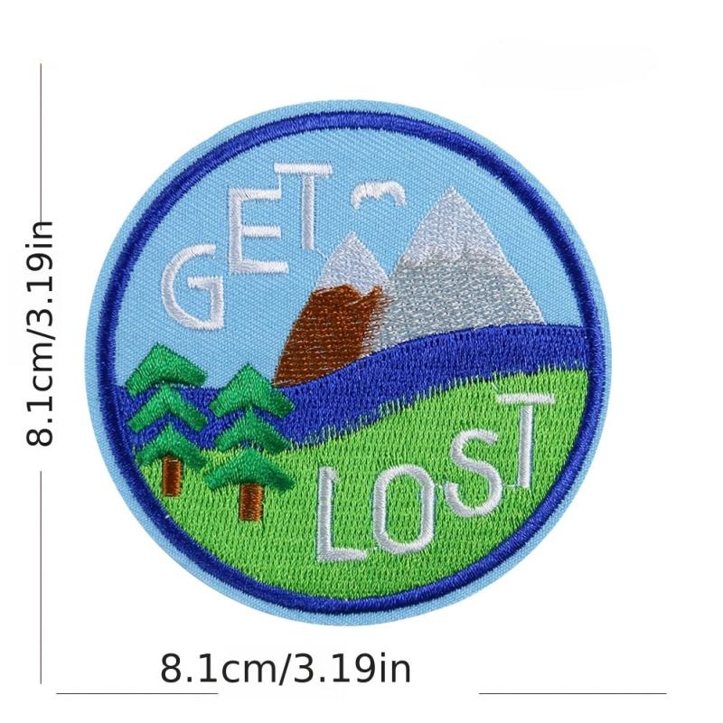 Girls Landscape Embroidered Patch Clothing Scarf Backpack
