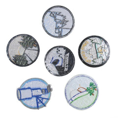 Girls Landscape Embroidered Patch Clothing Scarf Backpack