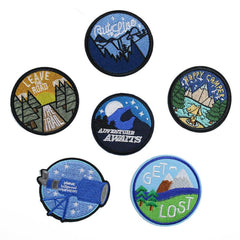 Girls Landscape Embroidered Patch Clothing Scarf Backpack