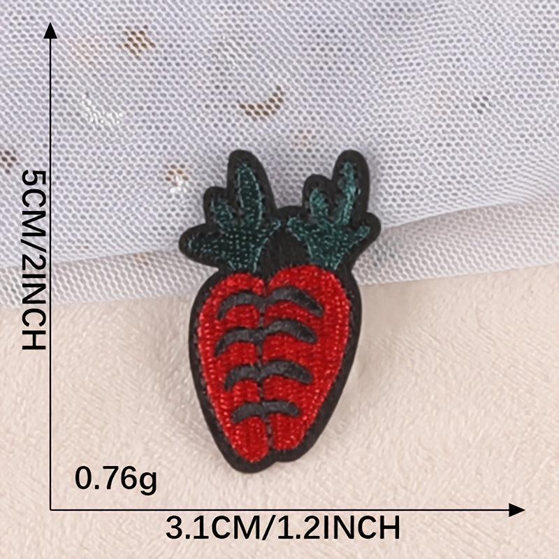 6pcs Cartoon Veggie Embroidery Patches for DIY Clothes Art