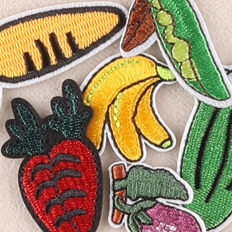 6pcs Cartoon Veggie Embroidery Patches for DIY Clothes Art
