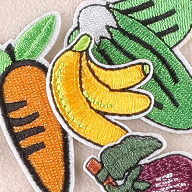 6pcs Cartoon Veggie Embroidery Patches for DIY Clothes Art