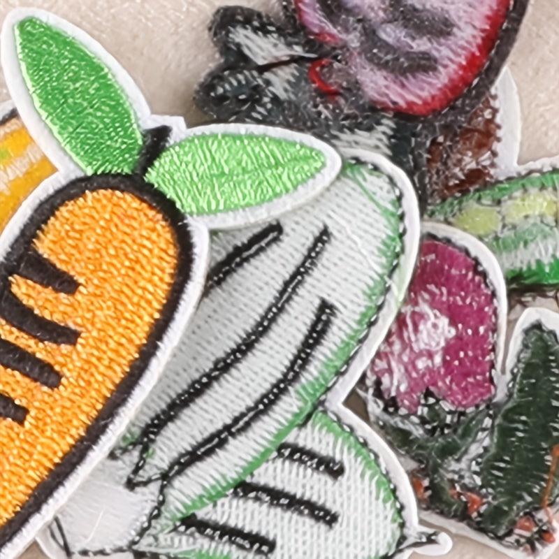 6pcs Cartoon Veggie Embroidery Patches for DIY Clothes Art