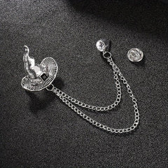 Vintage Men's Suit Brooch with Tassel Diamond Set