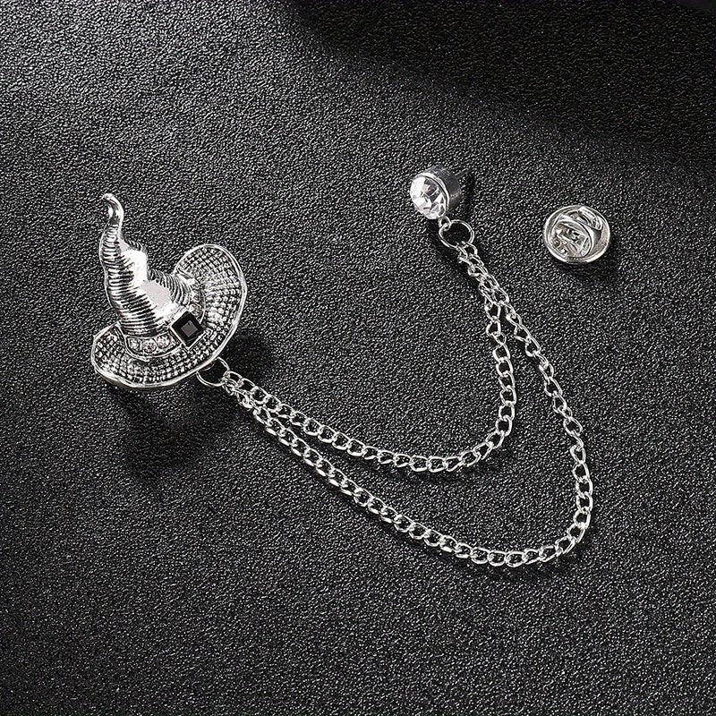 Vintage Men's Suit Brooch with Tassel Diamond Set