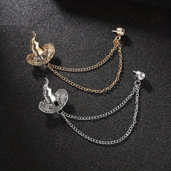 Vintage Men's Suit Brooch with Tassel Diamond Set