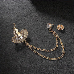 Vintage Men's Suit Brooch with Tassel Diamond Set