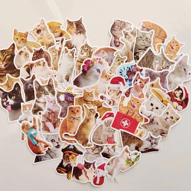 50Pcs Cat Waterproof Vinyl Stickers KidsTeens Girls