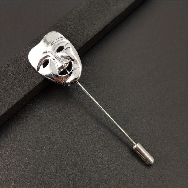Men's Smiley Face Mask Brooch Suit Pin Accessory