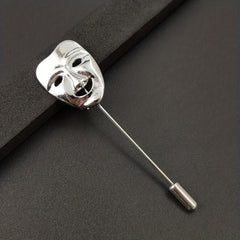 Men's Smiley Face Mask Brooch Suit Pin Accessory
