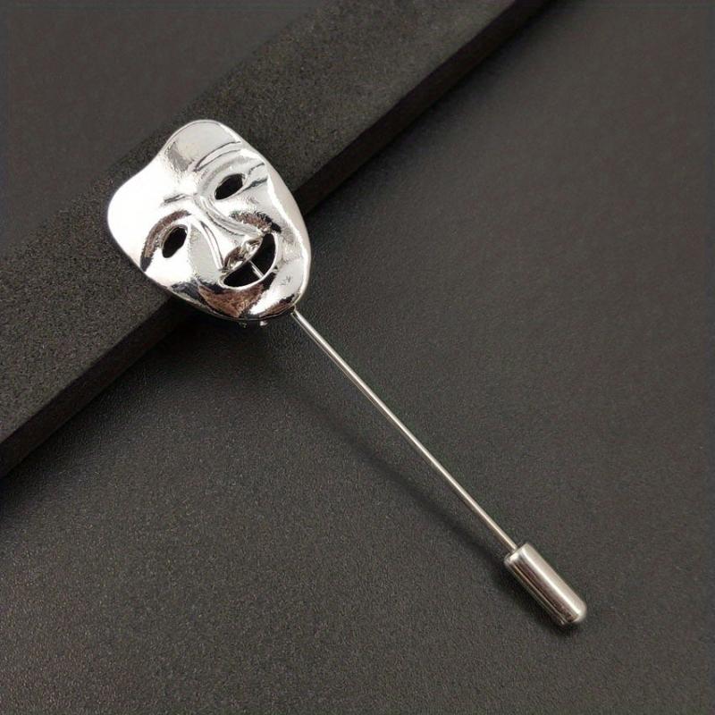 Men's Smiley Face Mask Brooch Suit Pin Accessory
