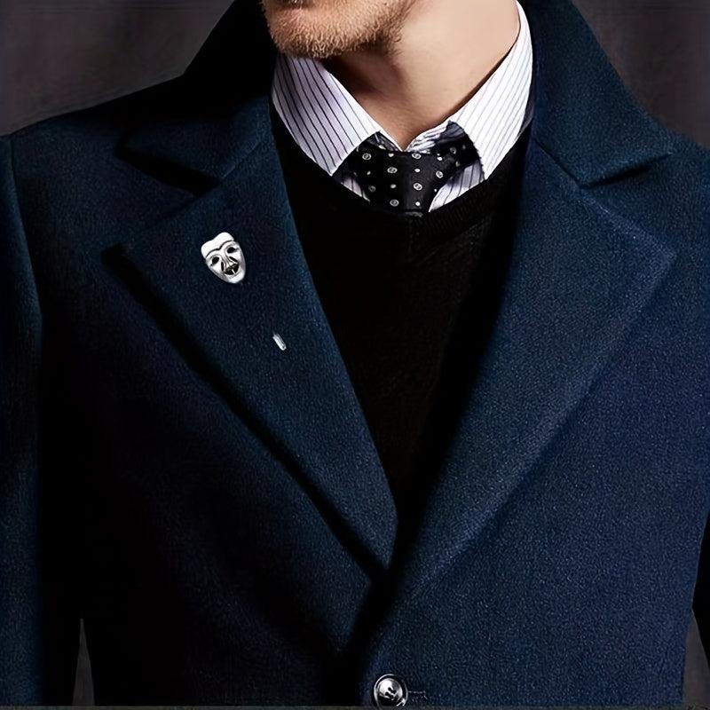 Men's Smiley Face Mask Brooch Suit Pin Accessory
