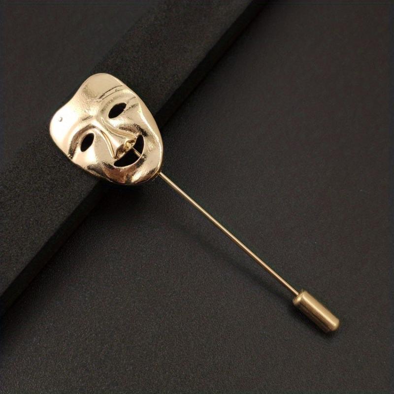 Men's Smiley Face Mask Brooch Suit Pin Accessory