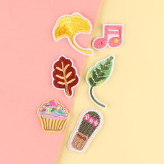 6pcs Cartoon Leaf Cake Embroidered Patches For Clothes Jeans