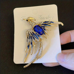 Crystal Phoenix Bird Brooch Enamel Flying Beauty Bird Brooch Pin